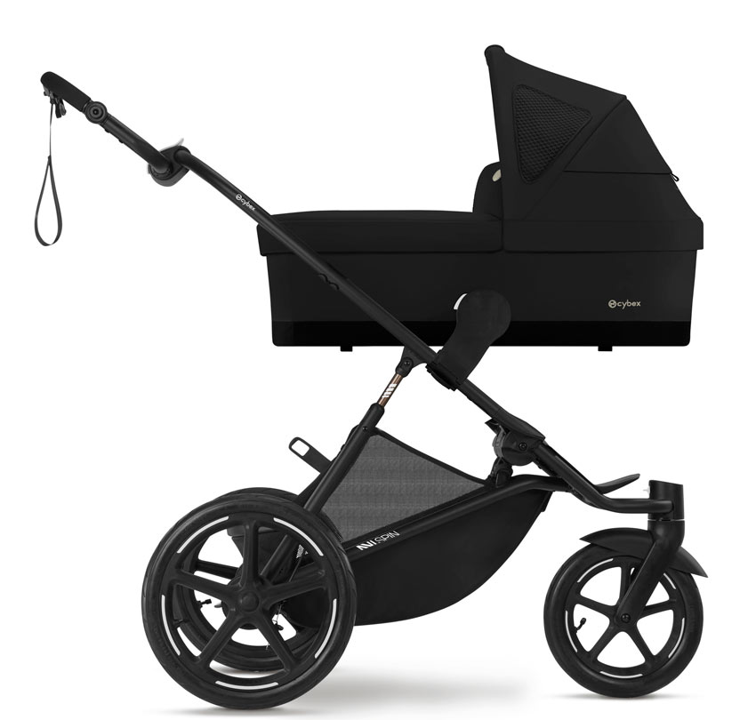 Cybex AVI Spin Jogging Kinderwagen mit Cot S Babywanne Moon Black