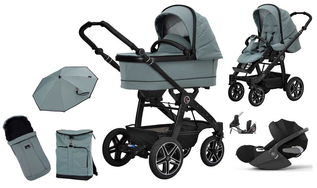 Hartan R1 GTS Kinderwagen 7-in-1 mit Cybex Cloud T Liegefunktion 