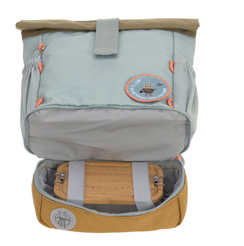 Lässig Mini Rolltop Kindergartenrucksack Nature Light Blue Bodenfach