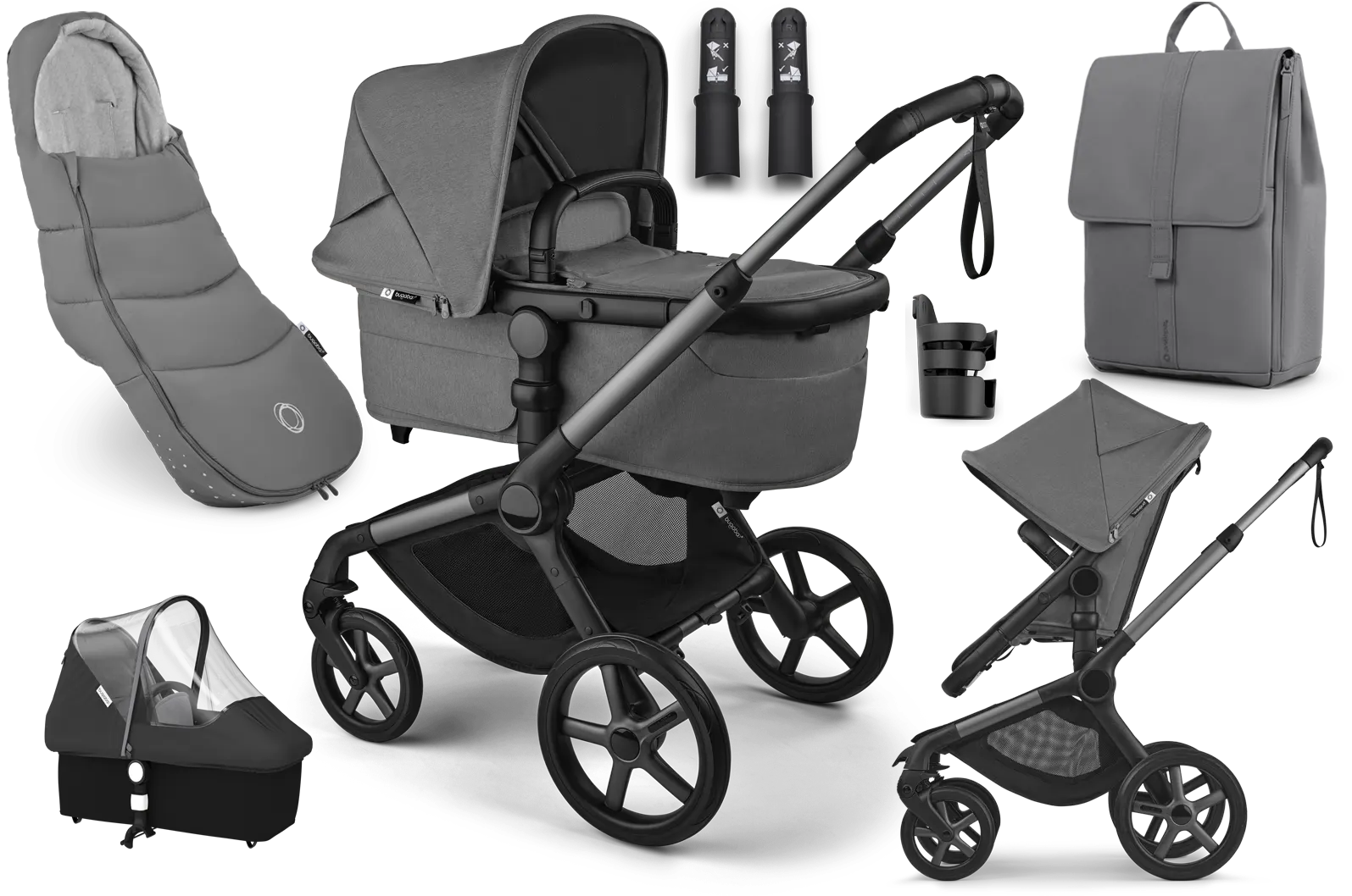 Bugaboo Fox 5 Renew Kinderwagen Set Moon Grey