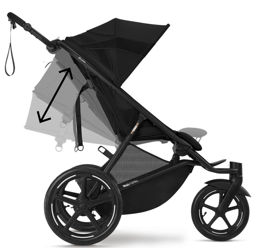 Cybex AVI Spin Jogging Kinderwagen Moon Black