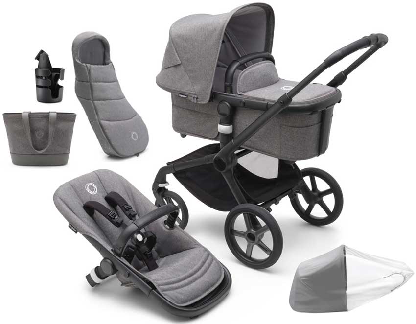 Bugaboo Fox 5 Must havex Kinderwagen Black Grey Melange