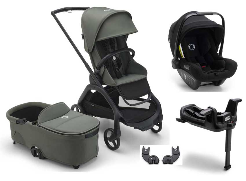 Bugaboo Dragonfly Kinderwagen Set 3-in-1 Turtle Air und Isofix Wingbase