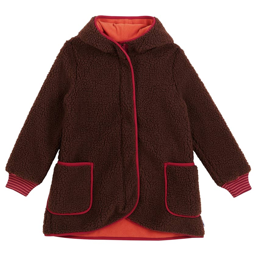 Finkid Mädchen Teddyjacke Likka Nalle Cocoa/ Beet Red