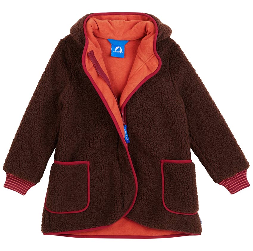 Finkid Mädchen Teddyjacke Likka Nalle Cocoa/ Beet Red