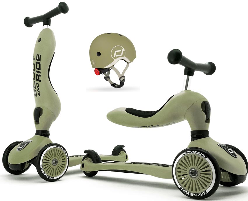 Scoot and Ride Highwaykick 1 mit Kinderhelm