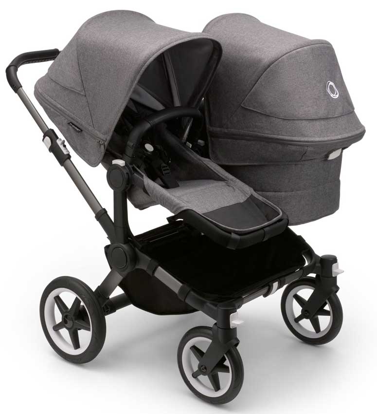 Bugaboo Donkey 5 Duo Geschwisterkinderwagen Graphit Grey Melange