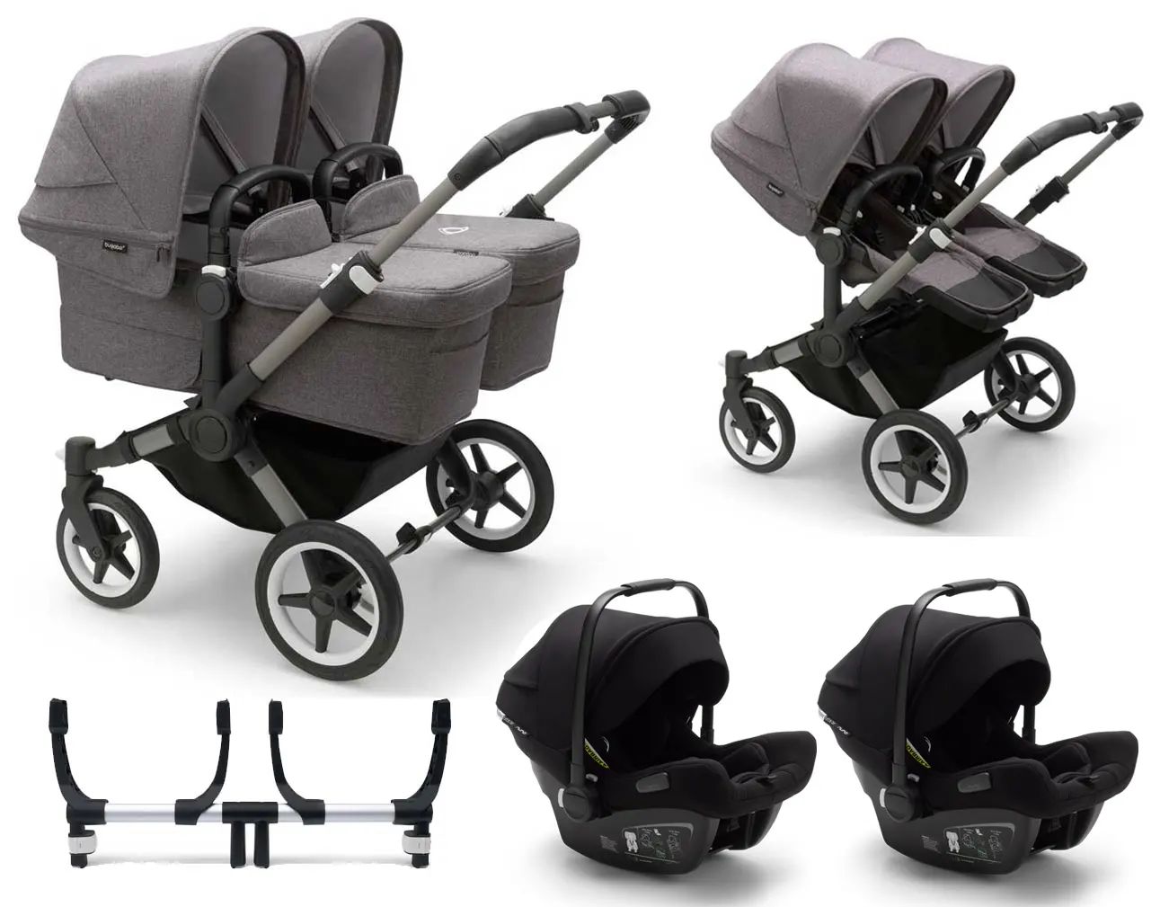 Bugaboo Donkey 5 Twin Zwillingskinderwagen 3-in-1 mit Turtle Air