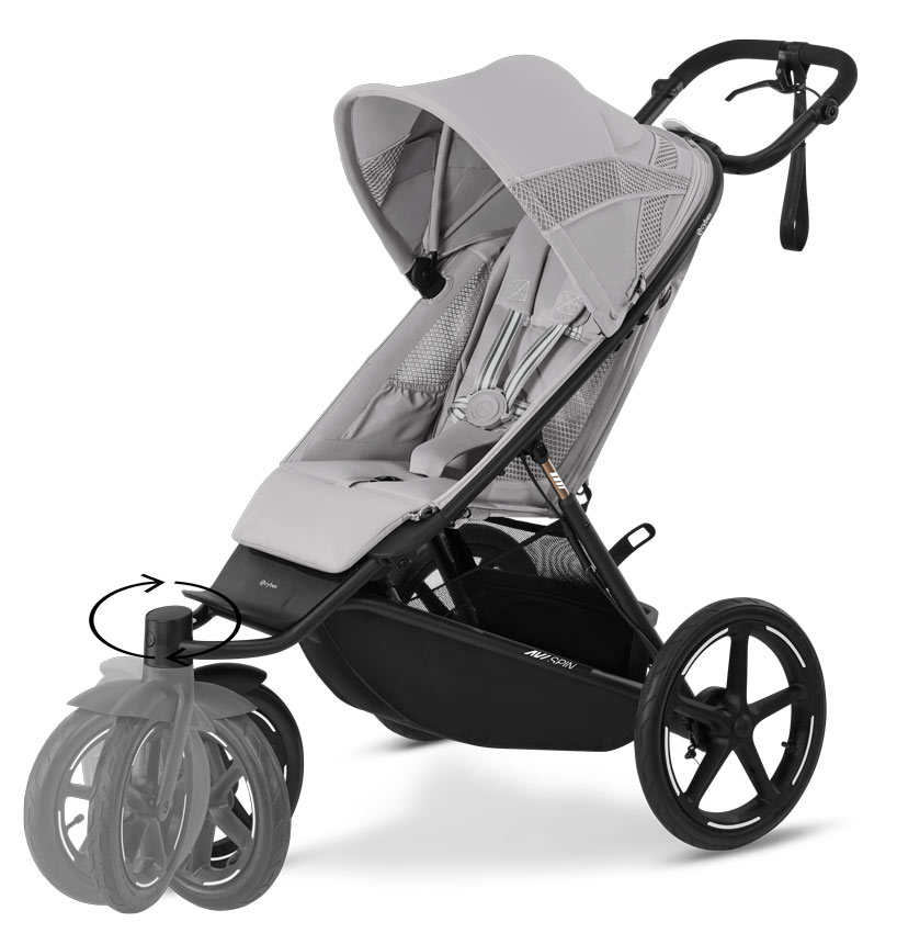 Cybex AVI Spin Jogging Kinderwagen Fog Grey schwenkbares Vorderrad