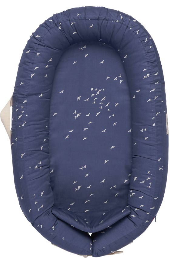 Voksi Babynest Premium Poppy Blue Flying