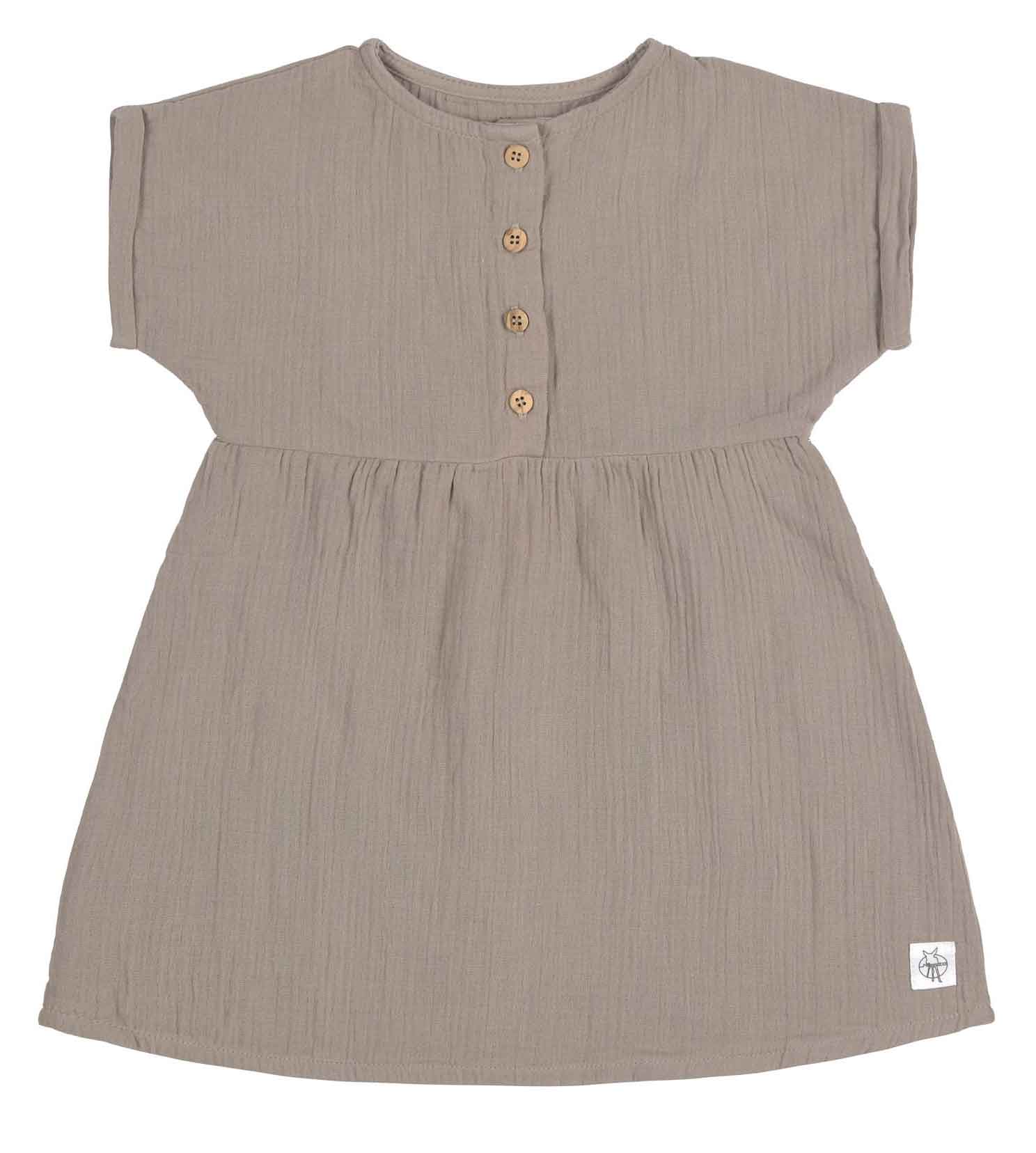 Lässig Musselin Kleid Taupe