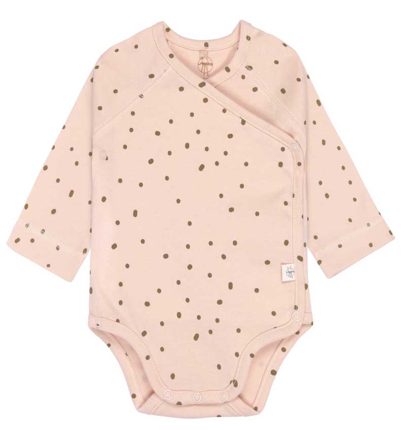 Lässig Baby Wickelbody Langarm Dots Powder Pink