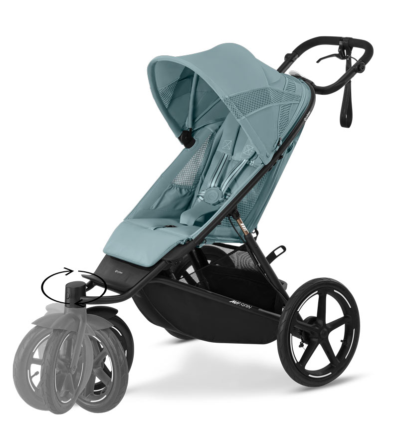 Cybex AVI Spin Jogging Kinderwagen Stormy Blue schwenkbares Vorderrad