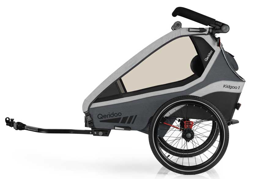 Qeridoo Kidgoo 1 Kinderfahrradanhänger Fahrrad Steel Grey