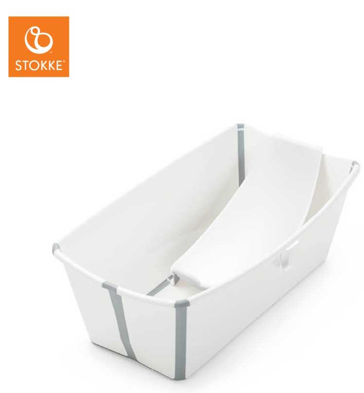 Stokke Flexi Bath Babybadewanne mit Neugeborenenaufsatz White 