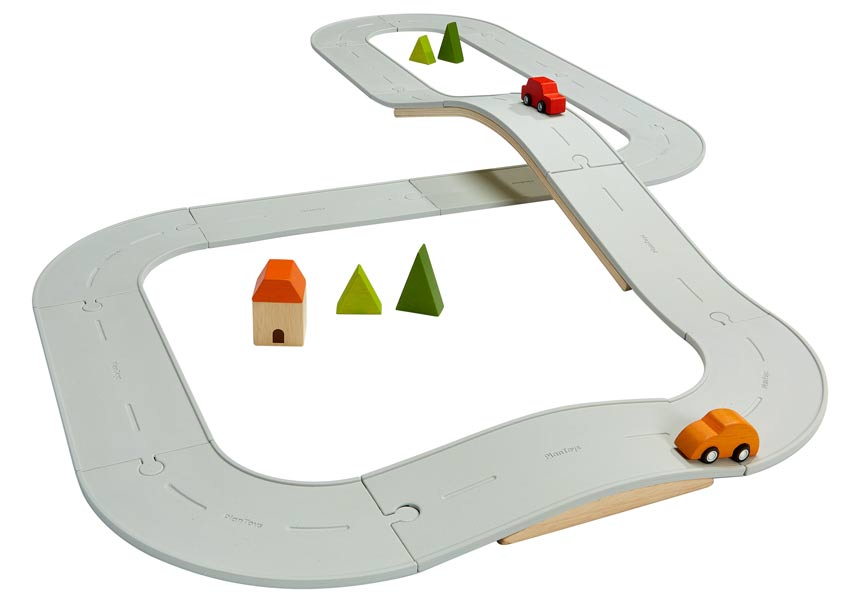 PlanToys Straßen und Schienen Set groß mit Zubehör