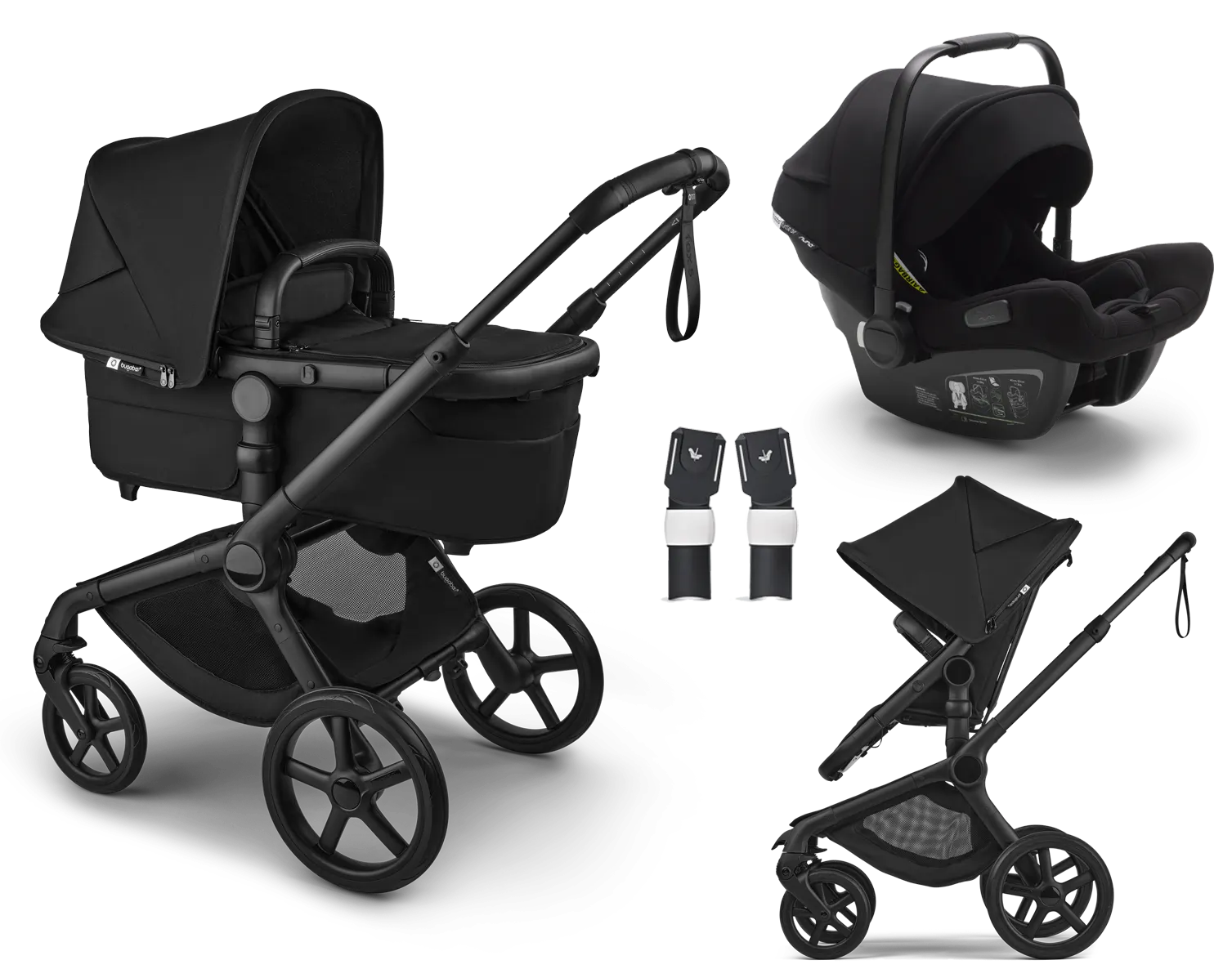 Bugaboo Fox 5 Renew schwarz mit Babyschale