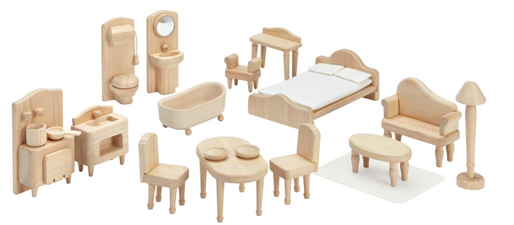 PlanToys Puppenhaus Möbel Set viktorianisch