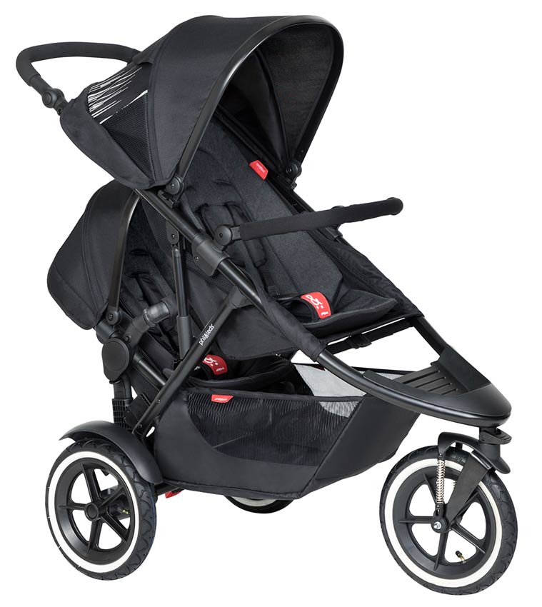 Phil and Teds Sport Geschwisterwagen black