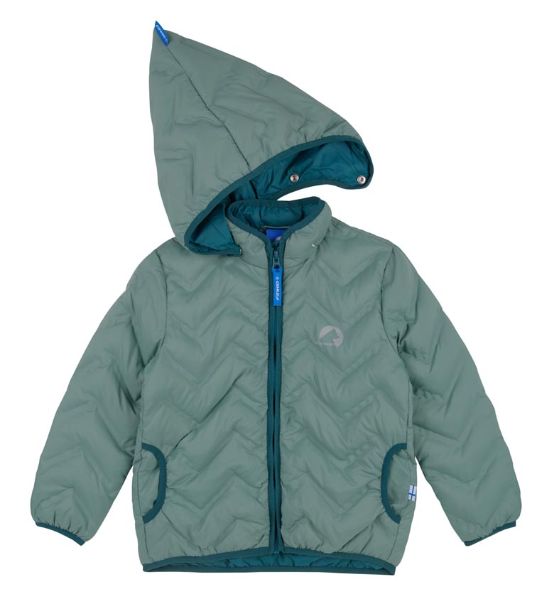 Finkid Übergangsjacke Green Bay/Deep Teal abnehmbare Kapuze