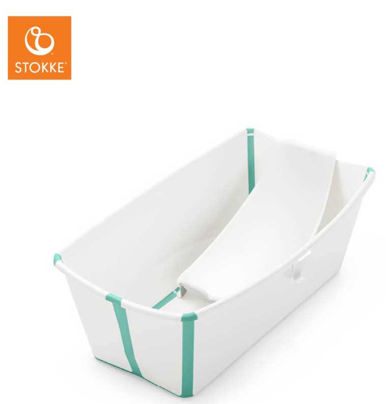 Stokke Flexi Bath Babybadewanne mit Neugeborenenaufsatz White Aqua