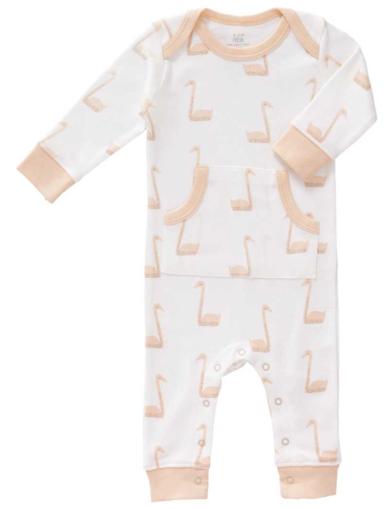 Fresk Baby Bio Strampler Swan Pale Peach