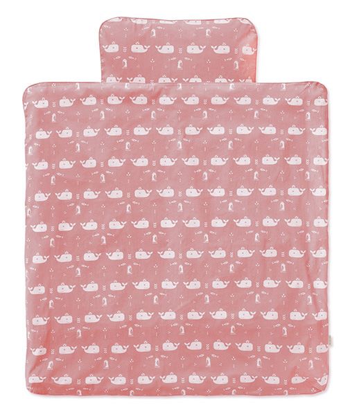 Fresk Bio Babybettwäsche 80x80 cm Wal rosa