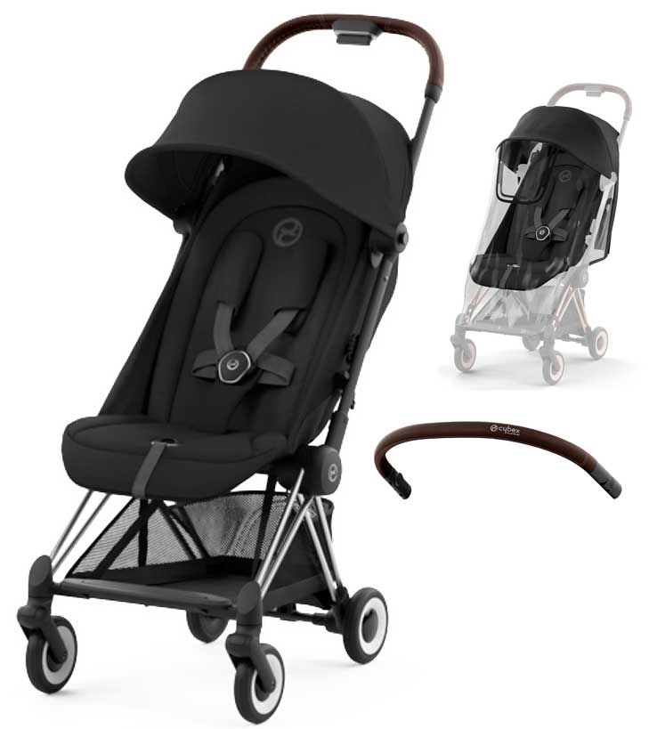 Cybex Coya buggy with bumper bar and rain cover