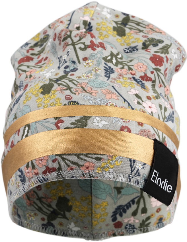 Elodie Beanie Vintage Flower- Grau