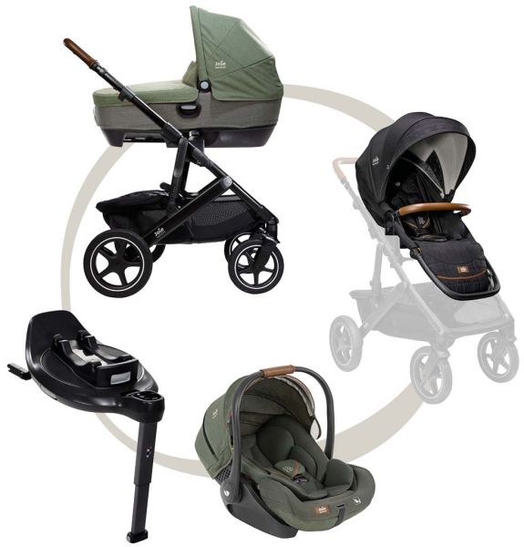 Joie Signature Vinca 4-in-1 Kinderwagen Set mit Calmi Auto-Babywanne