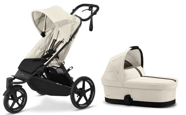 Cybex AVI Spin Jogging Kinderwagen mit Cot S Babywanne Seashell Beige