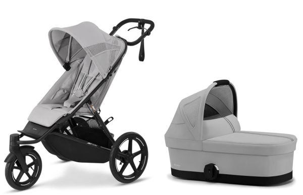 Cybex AVI Spin Jogging Kinderwagen mit Cot S Babywanne Fog Grey